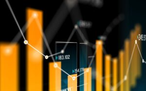 3d bar chart with lines and formulas graphed over it