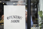 Opening soon sign to indicates a new location is opening or job positions are opening.