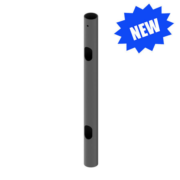 Pole - Various Heights with cable routes, 2" OD x 1/8" wall thickness, Black
